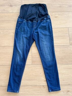 Isabel Maternity by Ingrid & Isabel Dark Blue Denim Jeggings with Belly Band